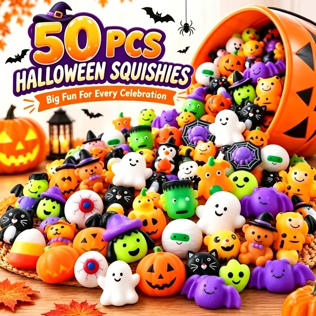 🎃Halloween Mochi Squishy Toys – Cute Sensory Party Favors & Goodie Bag Fillers