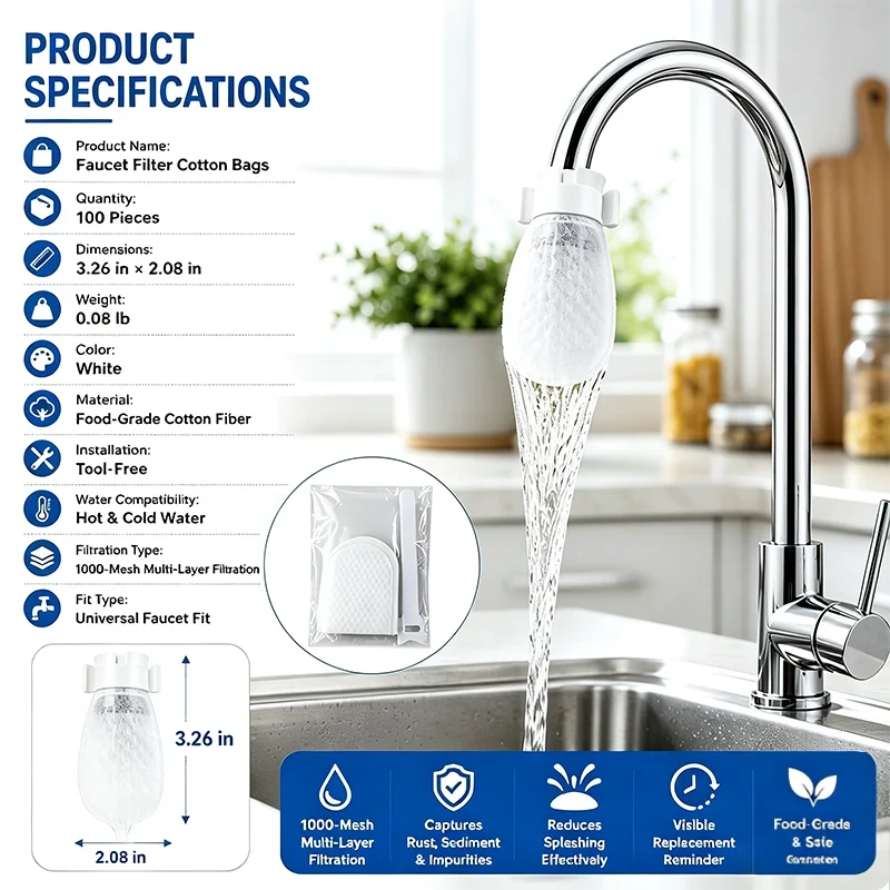 🚰 50% OFF NOW! 🧼 Anti-Splash Kitchen Faucet Filter for Sediment & Rust Removal – 360° swivel & easy install – Reduces chlorine smell, fits most faucets – cleaner water & less mess 💧