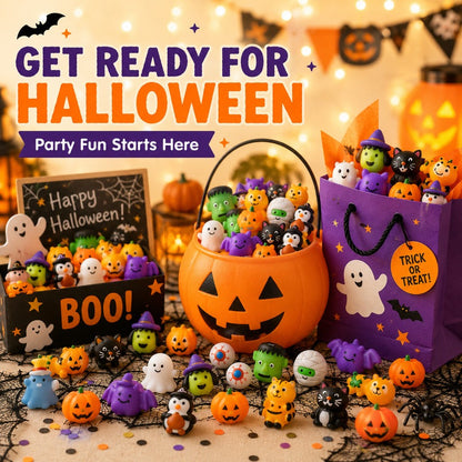 🎃Halloween Mochi Squishy Toys – Cute Sensory Party Favors & Goodie Bag Fillers