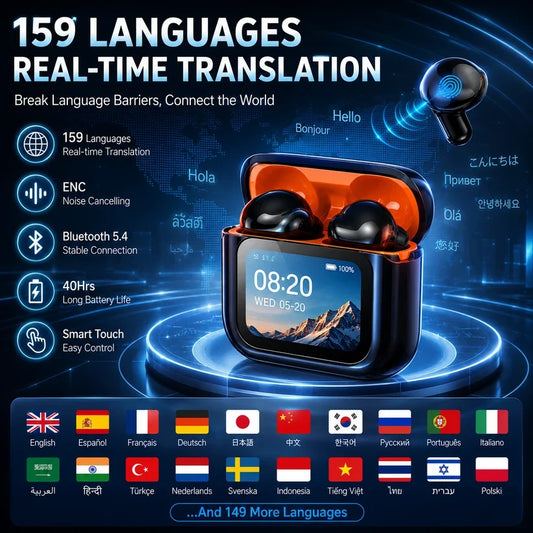 2026 New Bluetooth Wireless Noise-Canceling Translation Earbuds