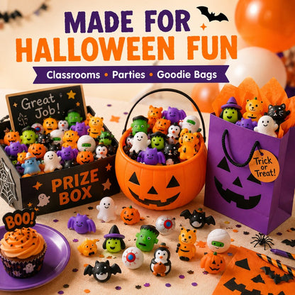 🎃Halloween Mochi Squishy Toys – Cute Sensory Party Favors & Goodie Bag Fillers
