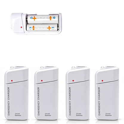 Portable Emergency Phone Charger AA Battery Powered Power Bank with LED Flashlight