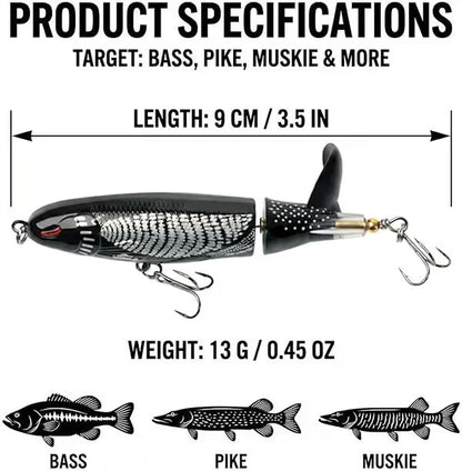 🦈 Elite Surface Predator: Multi-Jointed 360° Rotating Tail Lure