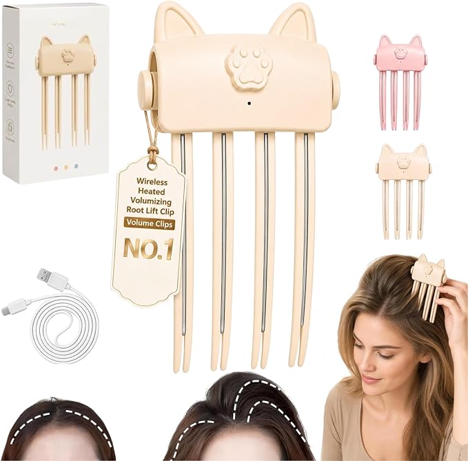 Wireless Heated Root Lift Clip — Instant Volume for Fine Flat Hair