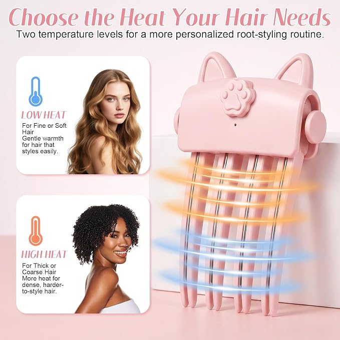 Wireless Heated Root Lift Clip — Instant Volume for Fine Flat Hair
