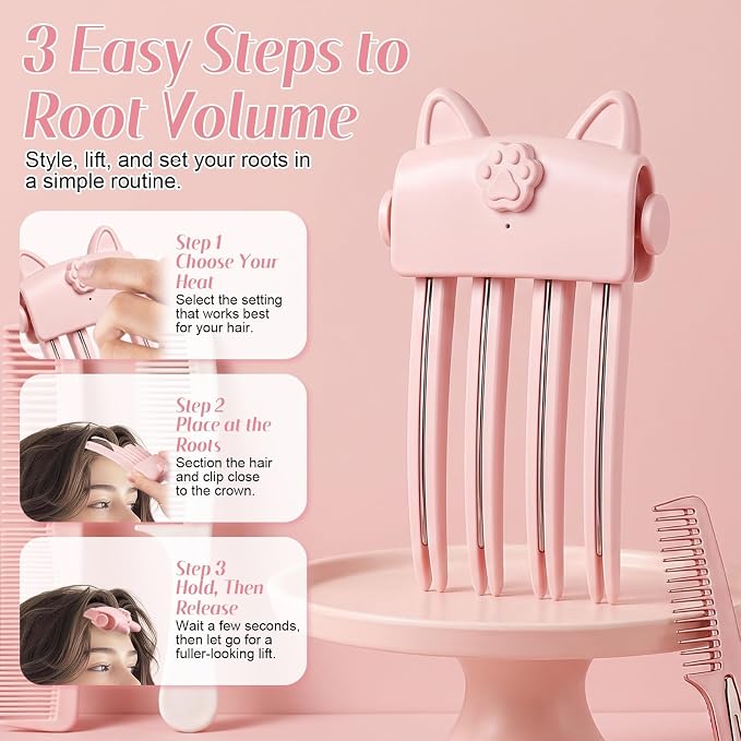 Wireless Heated Root Lift Clip — Instant Volume for Fine Flat Hair