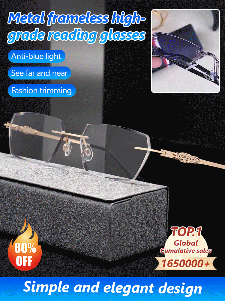 🎁 Metal Frameless High‑Grade Reading Glasses 👓