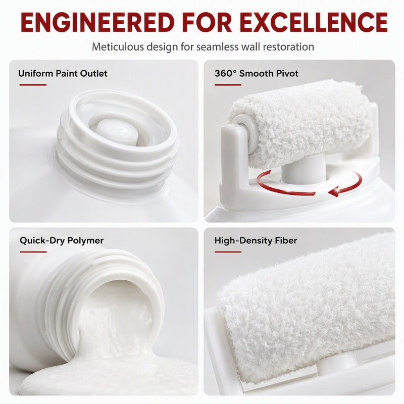💥Buy 1 Get 1 Free✨ Waterproof Wall Repair Paste with Built‑in Mini Roller Brush 🧱 Easy Wall Crack Repair
